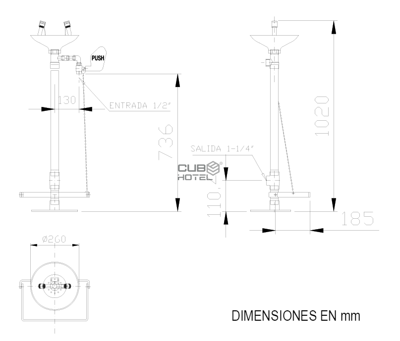 Lava-Olhos Emergência Com Pedal Inox 380SS